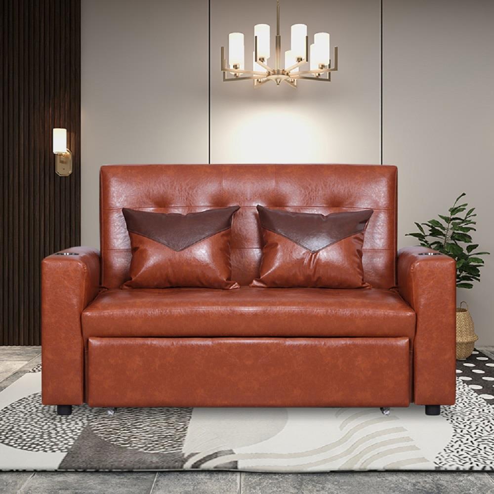 โซฟาเบด AS FURNITURE CHARLOTTE LBWB21 PVC สีน้ำตาลอ่อน