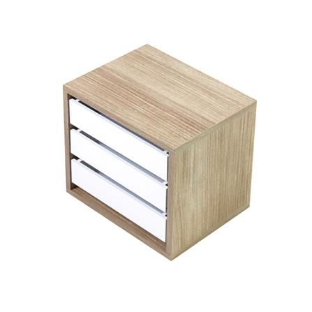 ตู้ลิ้นชัก 3 ชั้น FASTTECT MINIMAL MD3-2025 สีไวท์โอ๊ค