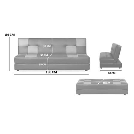 โซฟาเบด AS FURNITURE NARNIA PVC สีเทา_6
