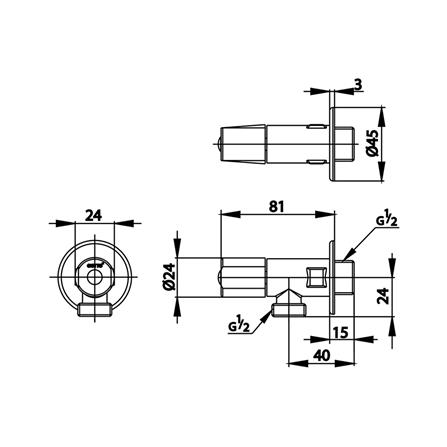 สต๊อปวาล์ว 1 ทาง COTTO CT179NBL(HM) สีดำ_1