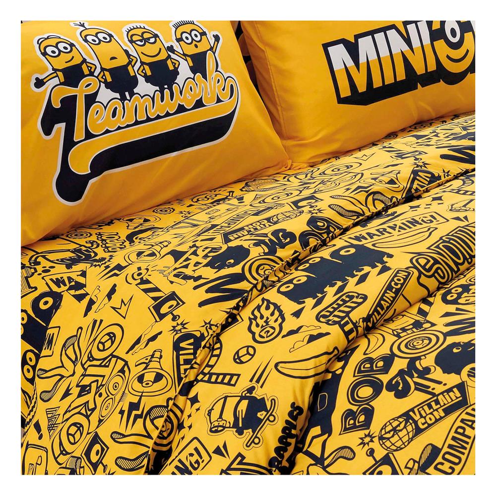 ชุดผ้าปูที่นอน 6 ฟุต 6 ชิ้น FOUNTAIN MINIONS 70209-FTC108