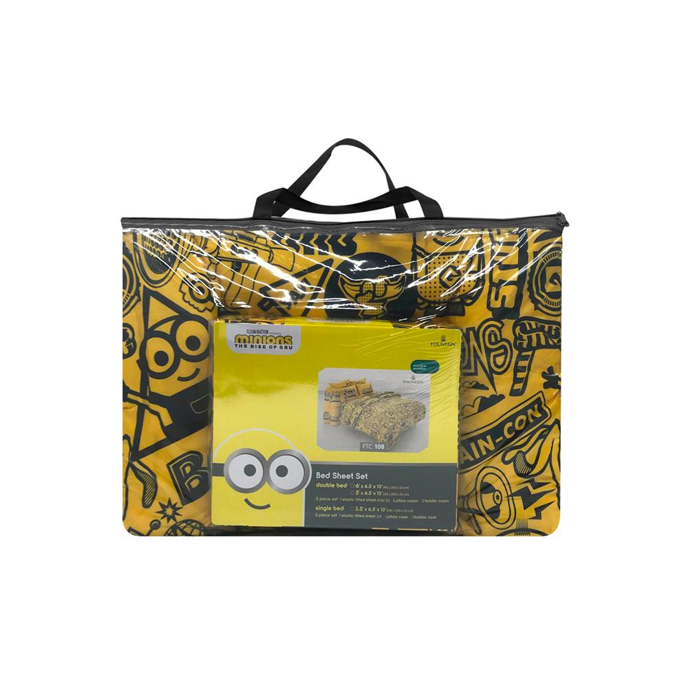 ชุดผ้าปูที่นอน 6 ฟุต 6 ชิ้น FOUNTAIN MINIONS 70209-FTC108
