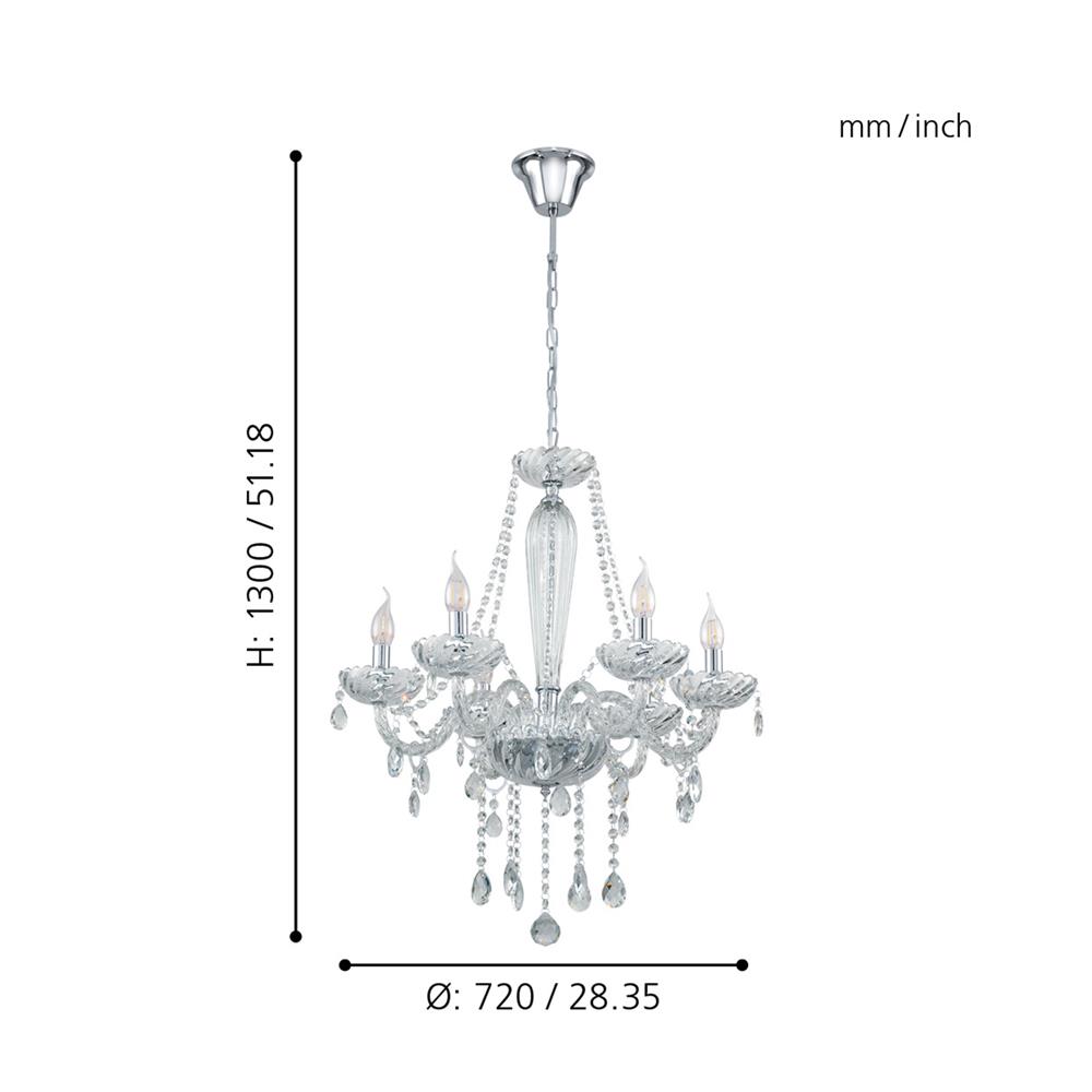 ไฟช่อ EGLO BASILANO สีใส 6 หัว
