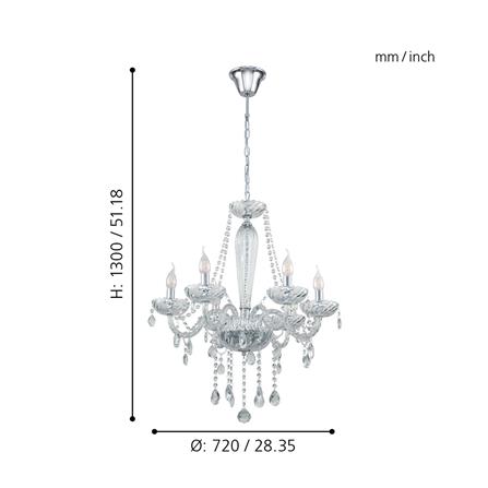 ไฟช่อ EGLO BASILANO สีใส 6 หัว_2