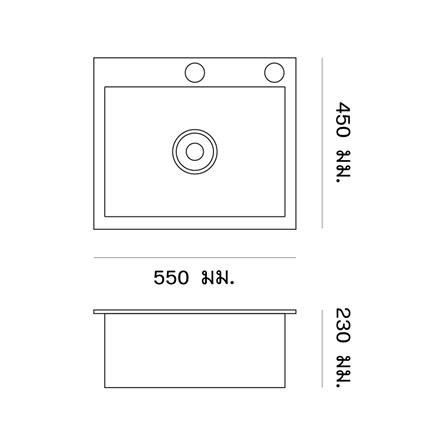 ซิงค์ฝัง 1 หลุม DYNA HOME WD5545TS-BK สีดำ_8