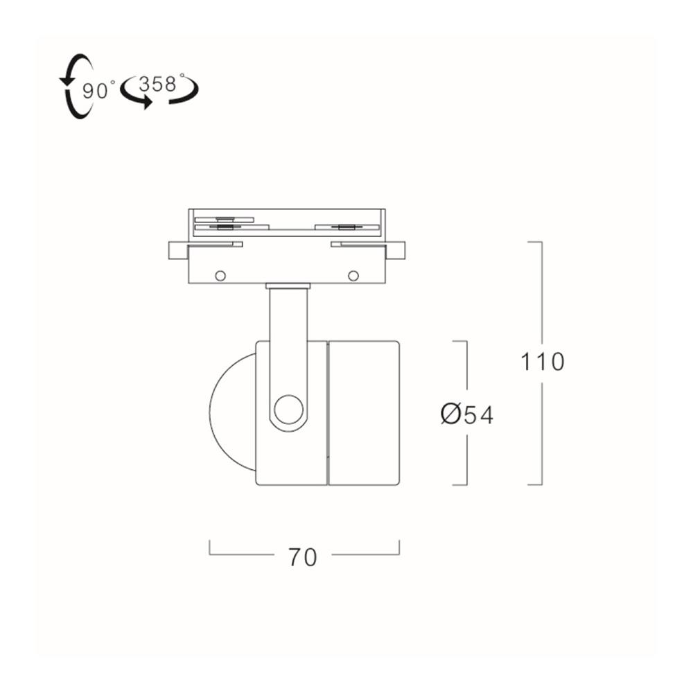 แทรคไลท์ ติดราง GU5.3 LUMAX ETRM สีดำ