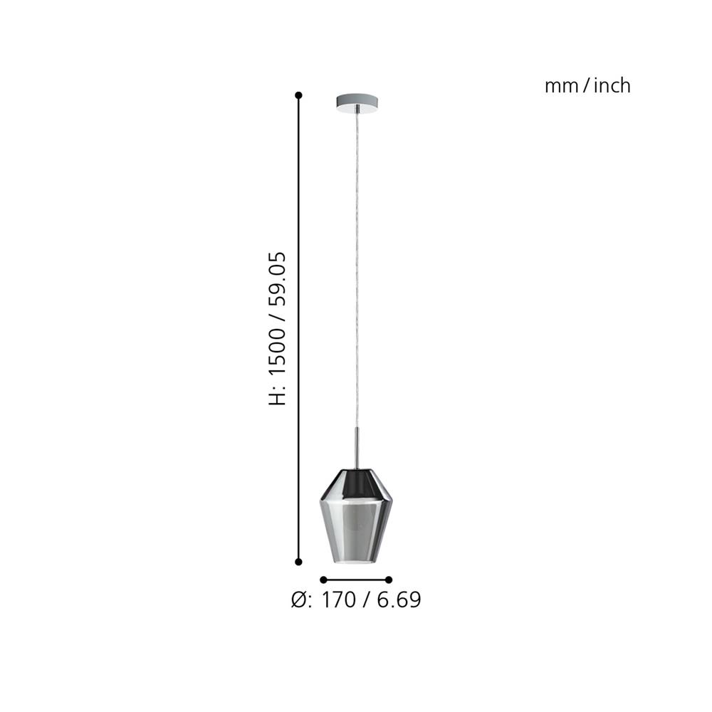 ไฟช่อ EGLO MURMILLO 96773 สีดำใส 1 หัว