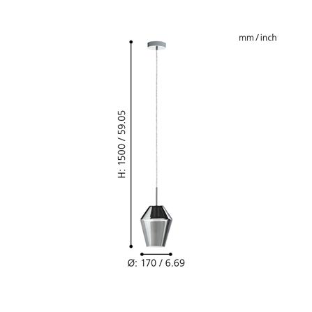 ไฟช่อ EGLO MURMILLO 96773 สีดำใส 1 หัว_2