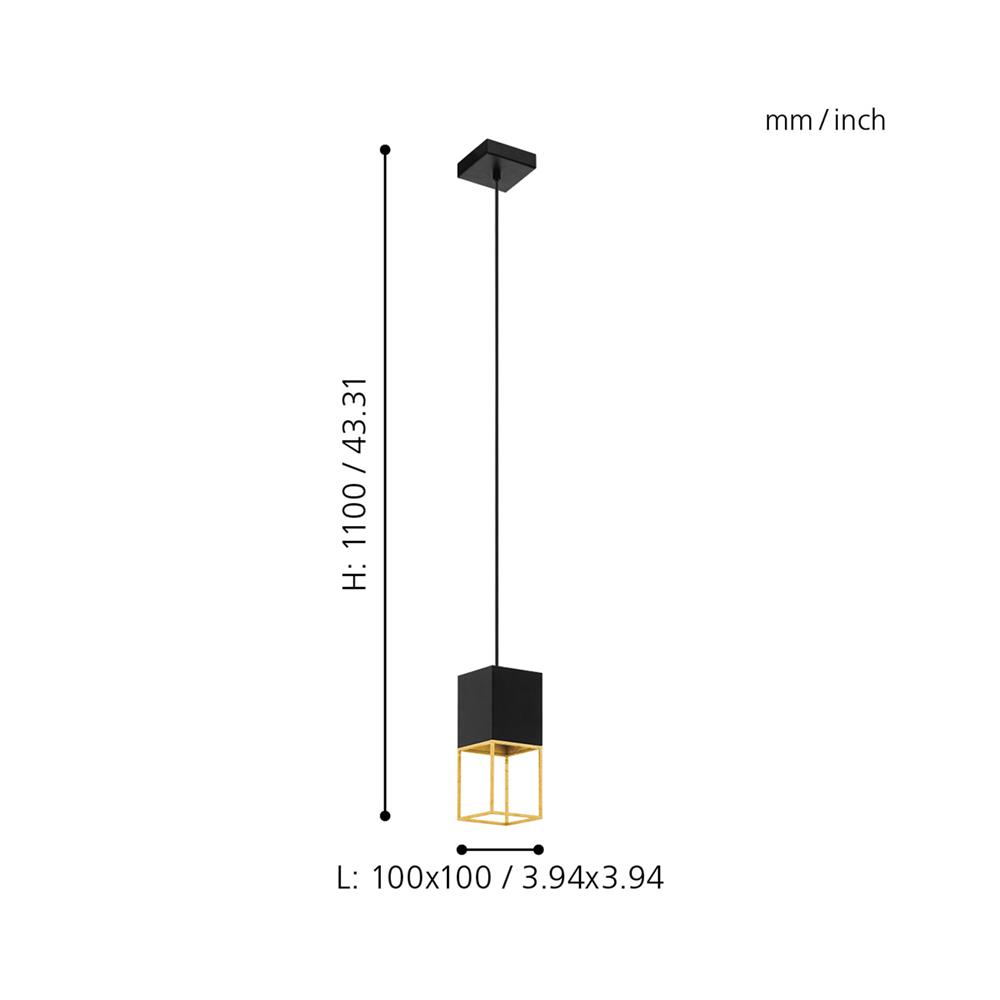 ไฟช่อ EGLO MD MONTEBALDO 97733 โลหะ สีดำ/ทอง 1 หัว