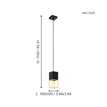 ไฟช่อ EGLO MD MONTEBALDO 97733 โลหะ สีดำ/ทอง 1 หัว_2