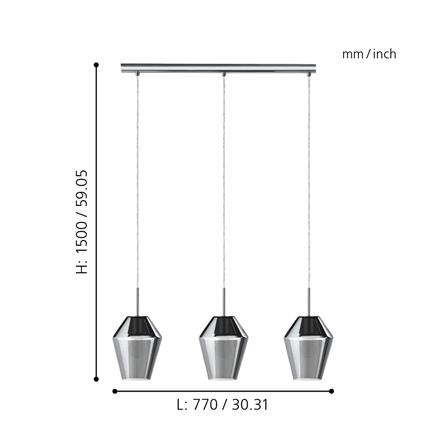 ไฟช่อ EGLO MURMILLO 96774 สีดำใส 3 หัว_2