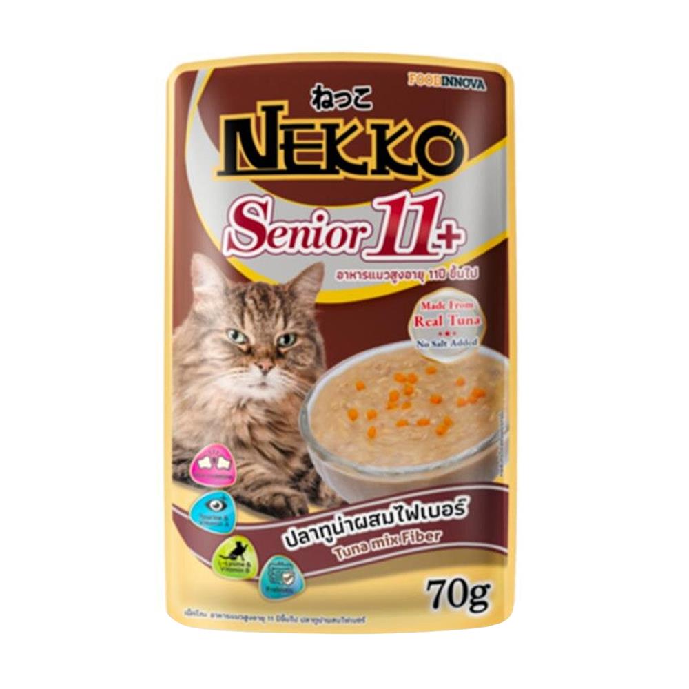 อาหารเปียกแมว NEKKO 11+ TUNA MIX FIBER 70 ก.