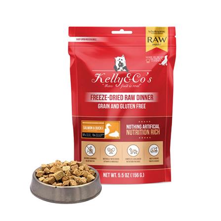 อาหารบาร์ฟสุนัข KELLY&CO RAW DINNER SALMON AND DUCK 156 ก.