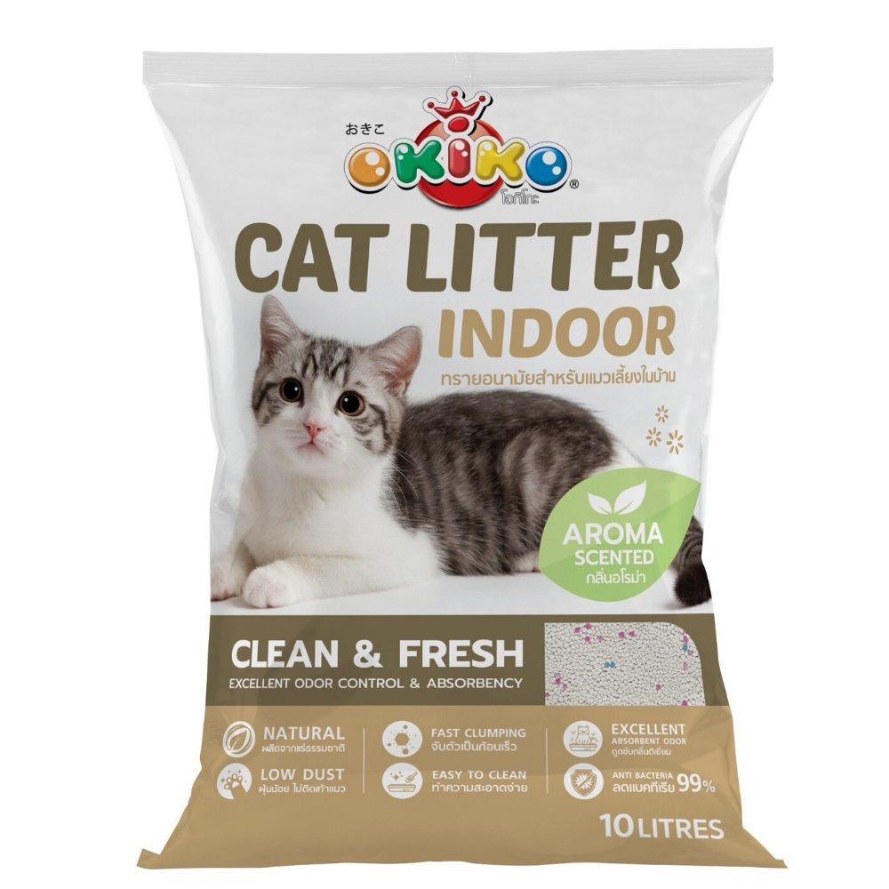 ทรายแมว OKIKO ECO INDOOR กลิ่นอะโรมา 10 ลิตร