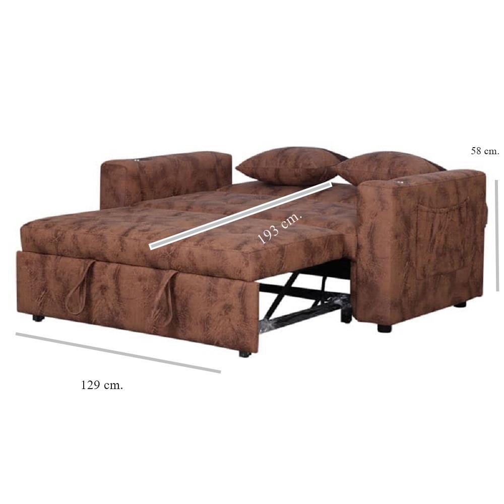 โซฟาเบด AS FURNITURE CHARLOTTE LBWU12 PU สีน้ำตาลอ่อน