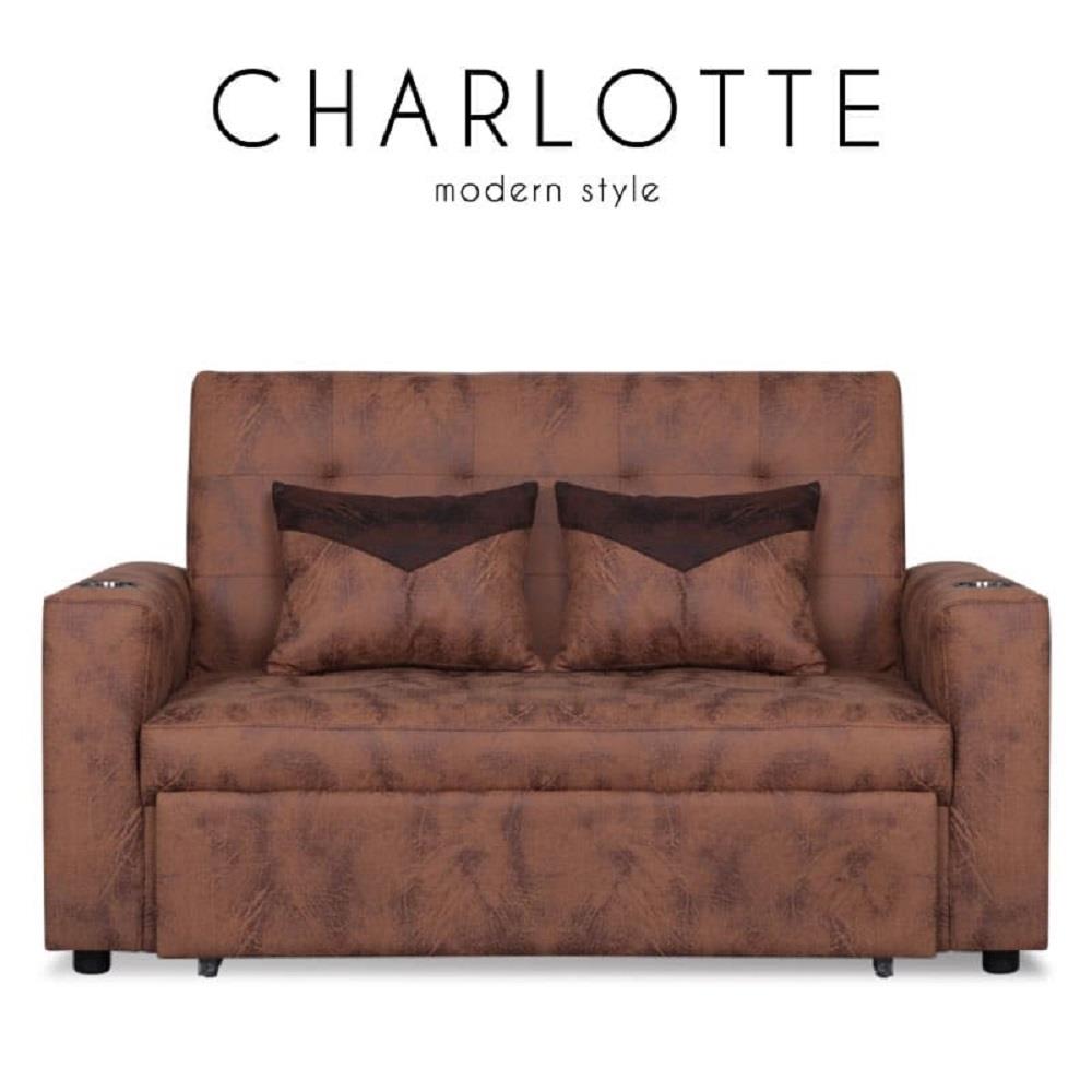 โซฟาเบด AS FURNITURE CHARLOTTE LBWU12 PU สีน้ำตาลอ่อน