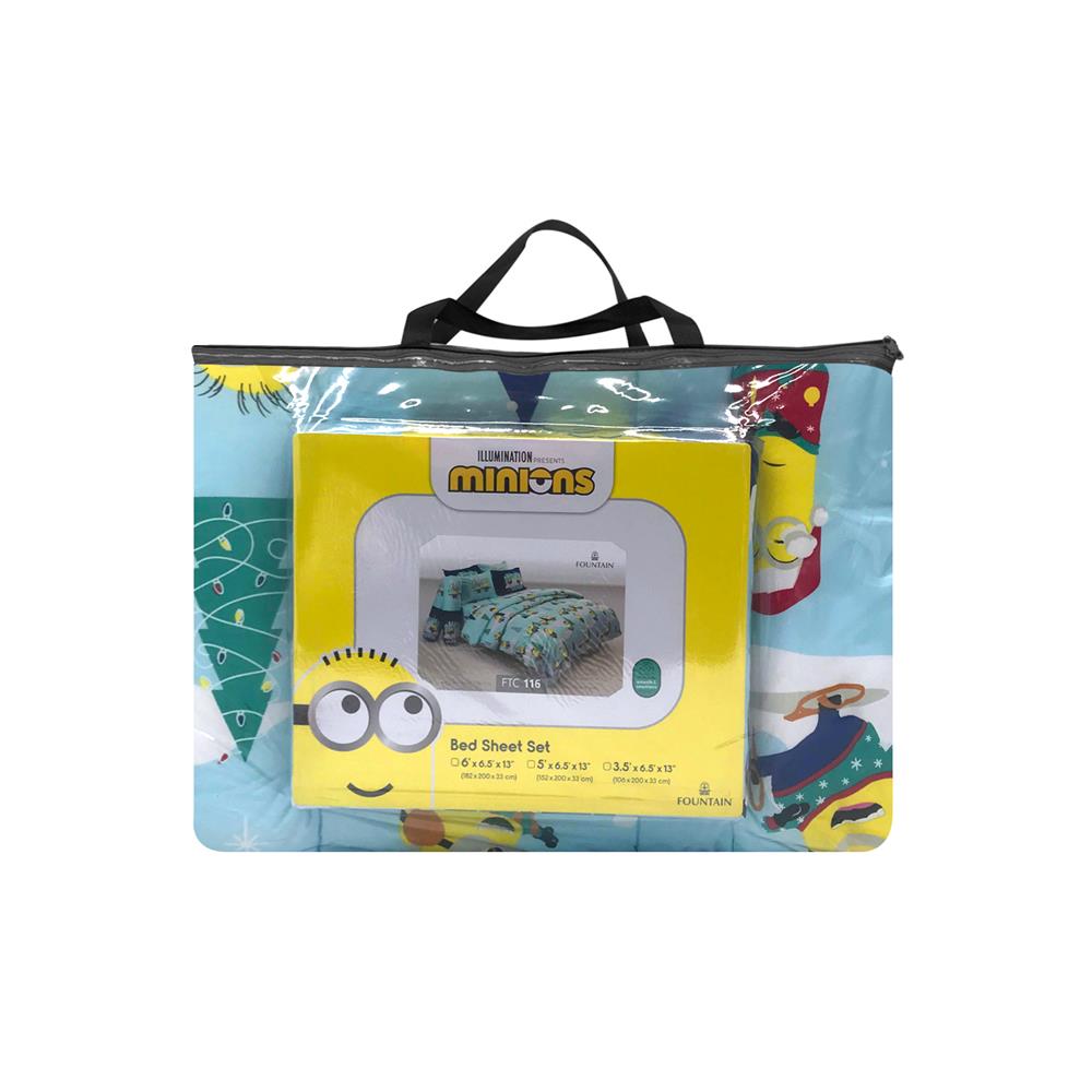 ชุดผ้าปูที่นอน 6 ฟุต 6 ชิ้น FOUNTAIN MINIONS 70209-FTC116