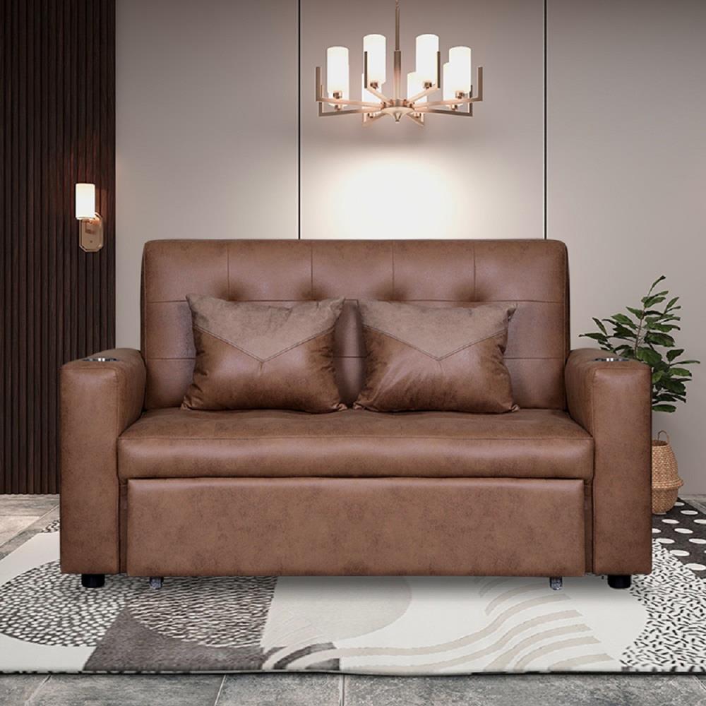 โซฟาเบด AS FURNITURE CHARLOTTE LBWU43 PU สีน้ำตาลอ่อน