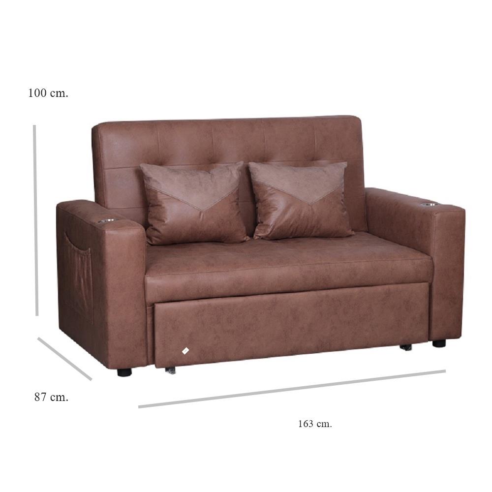 โซฟาเบด AS FURNITURE CHARLOTTE LBWU43 PU สีน้ำตาลอ่อน