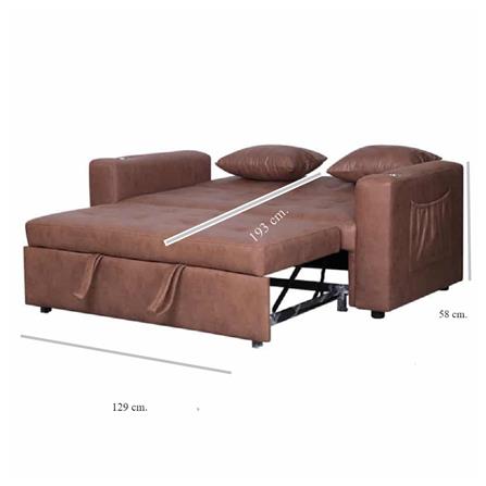 โซฟาเบด AS FURNITURE CHARLOTTE LBWU43 PU สีน้ำตาลอ่อน_7