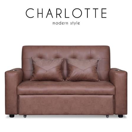 โซฟาเบด AS FURNITURE CHARLOTTE LBWU43 PU สีน้ำตาลอ่อน_4
