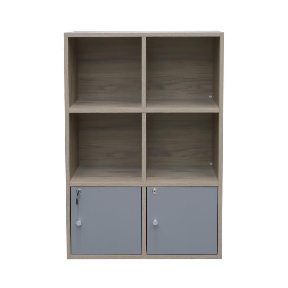 ตู้บานผสม 6 ช่อง ME LIVING AYA สีโอ๊ควู้ด/เทา