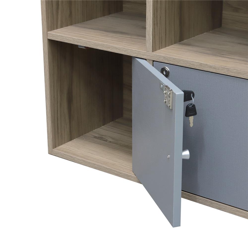 ตู้บานผสม 6 ช่อง ME LIVING AYA สีโอ๊ควู้ด/เทา