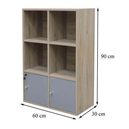 ตู้บานผสม 6 ช่อง ME LIVING AYA สีโอ๊ควู้ด/เทา_7