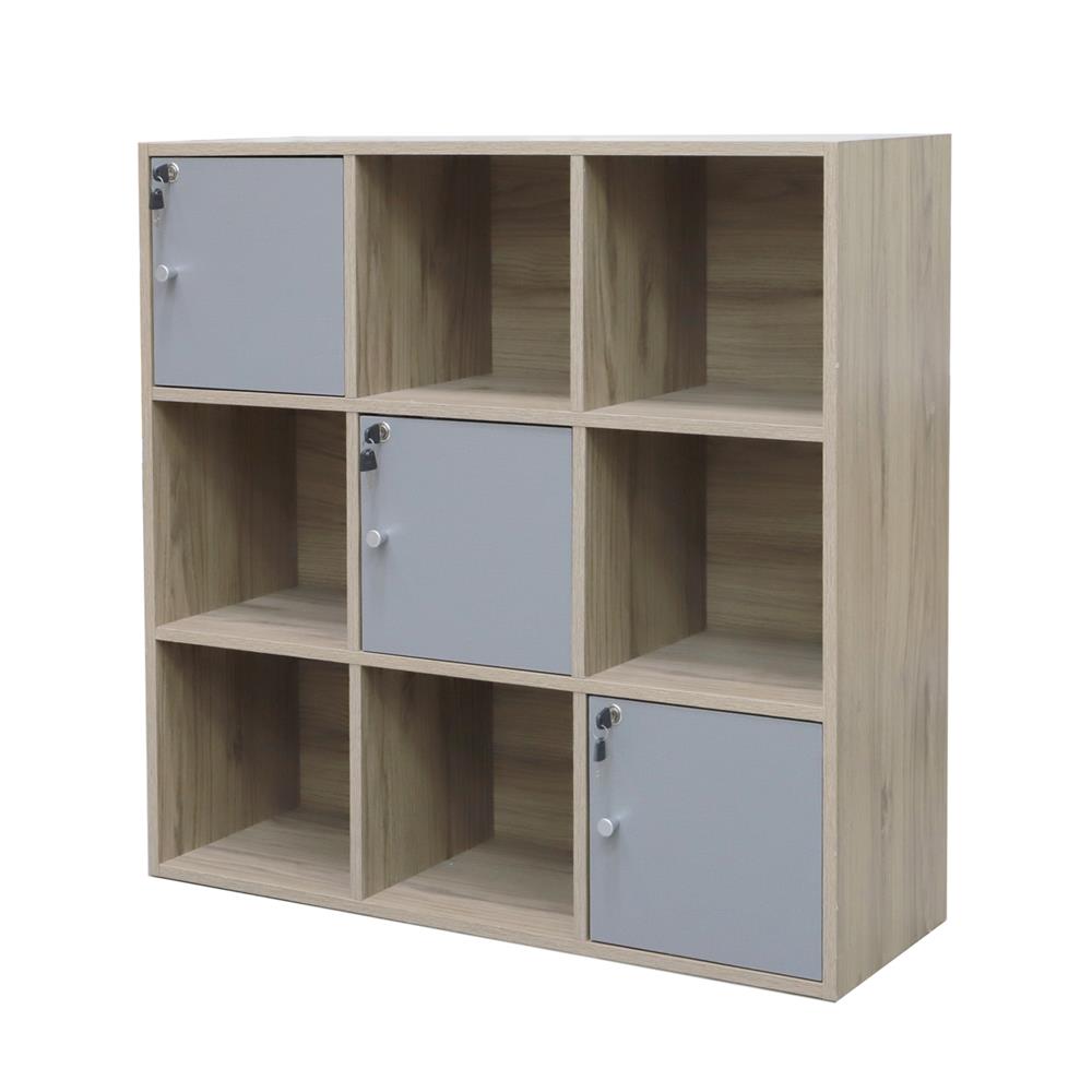 ตู้บานผสม 9 ช่อง ME LIVING AYA สีโอ๊ควู้ด/เทา