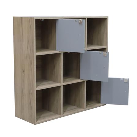 ตู้บานผสม 9 ช่อง ME LIVING AYA สีโอ๊ควู้ด/เทา_3