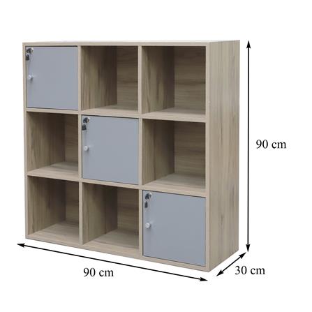 ตู้บานผสม 9 ช่อง ME LIVING AYA สีโอ๊ควู้ด/เทา_6