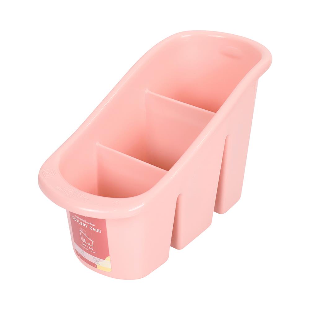 กล่องใส่ช้อน 3 ช่อง KECH PASTEL สีชมพู_1