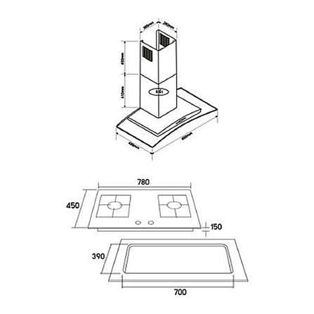 เตาฝัง+เครื่องดูดควัน TECNOPLUS SET HD 90MA/B+HB2079GB_1