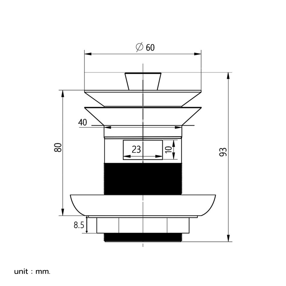 สะดืออ่างล้างหน้าดึงล็อก FENIX GL-5412