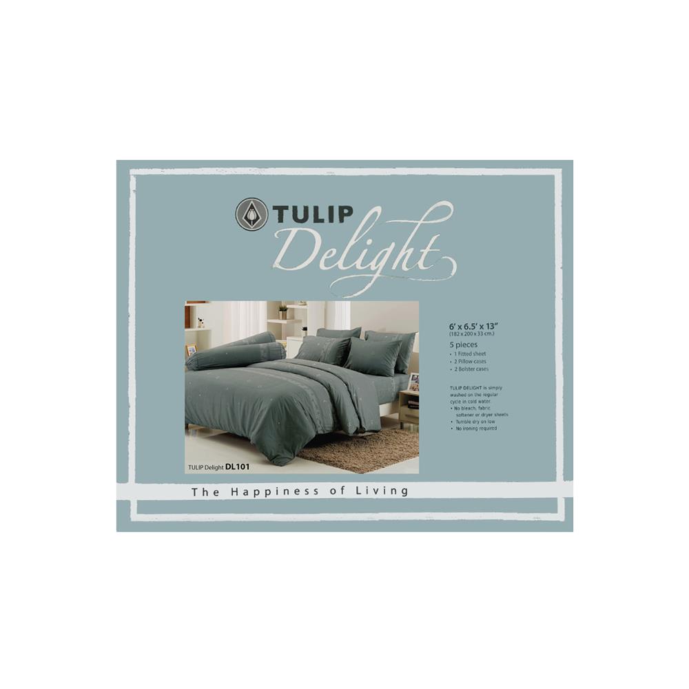 ชุดผ้าปูที่นอน 6 ฟุต 5 ชิ้น TULIP DELIGHT 60012-DL101