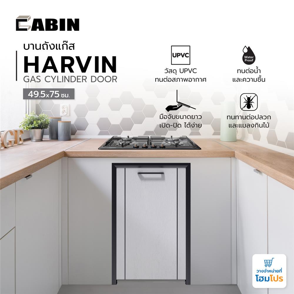 บานถังแก๊ส CABIN HARVIN 49.5x75 ซม. สีเทา