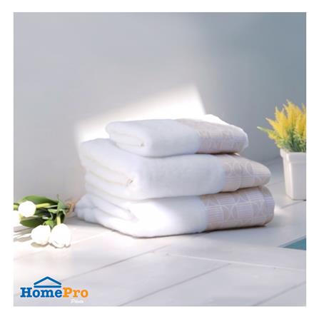 ผ้าขนหนู HOME LIVING STYLE LAUREN 27X54 นิ้ว สีขาว_5