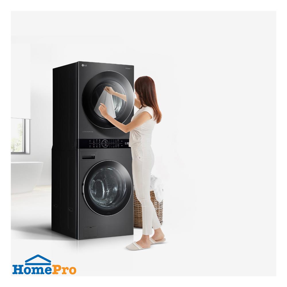 ตู้ซักผ้าและอบผ้า LG WT2116SHBB 21/16 กก. 1000RPM HEAT PUMP อินเวอร์เตอร์ สีดำ