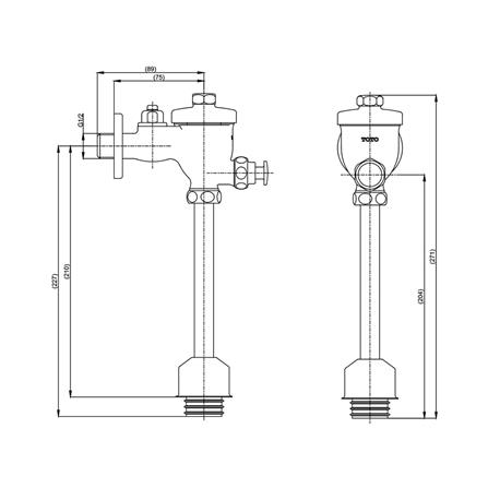ฟลัชวาล์วโถชายท่อตรง TOTO TTUF601PK สีโครม_1