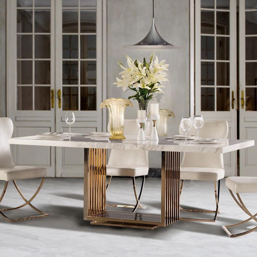 โต๊ะทานข้าว SB FURNITURE CHESTER A200 สีขาว