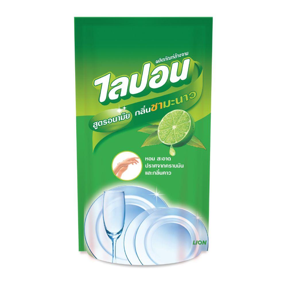 รีฟิลน้ำยาล้างจาน LIPON F สูตรอนามัย 450 มล. กลิ่นชามะนาว (แพ็ก 3 ชิ้น)