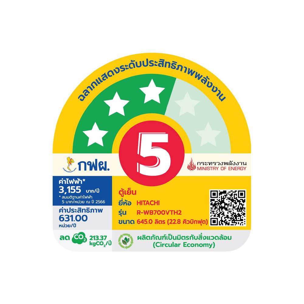 ตู้เย็น MULTIDOOR HITACHI RWB700VTH2 GMG 22.8 คิว กระจกเทา อินเวอร์เตอร์