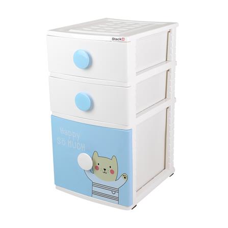 ตู้ลิ้นชัก 3 ชั้น STACKO B42 TINY 42X47X72 ซม. สีขาว/ฟ้า_0