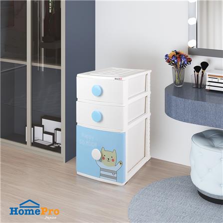 ตู้ลิ้นชัก 3 ชั้น STACKO B42 TINY 42X47X72 ซม. สีขาว/ฟ้า_3