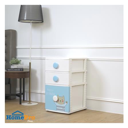 ตู้ลิ้นชัก 3 ชั้น STACKO B42 TINY 42X47X72 ซม. สีขาว/ฟ้า_4
