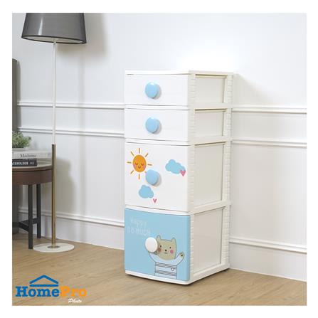 ตู้ลิ้นชัก 4 ชั้น STACKO B42 TINY 42X47X112 ซม. สีขาว/ฟ้า_5