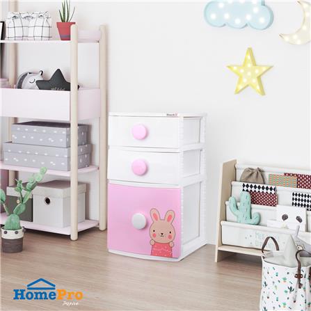 ตู้ลิ้นชัก 3 ชั้น STACKO B42 TINY 42X47X72 ซม. สีชมพู/ขาว_3