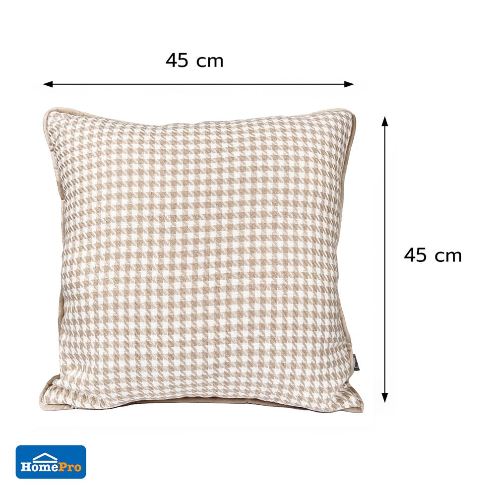 หมอนอิง HOME LIVING STYLE HOUNDSTOOTH 18X18 นิ้ว สีครีม