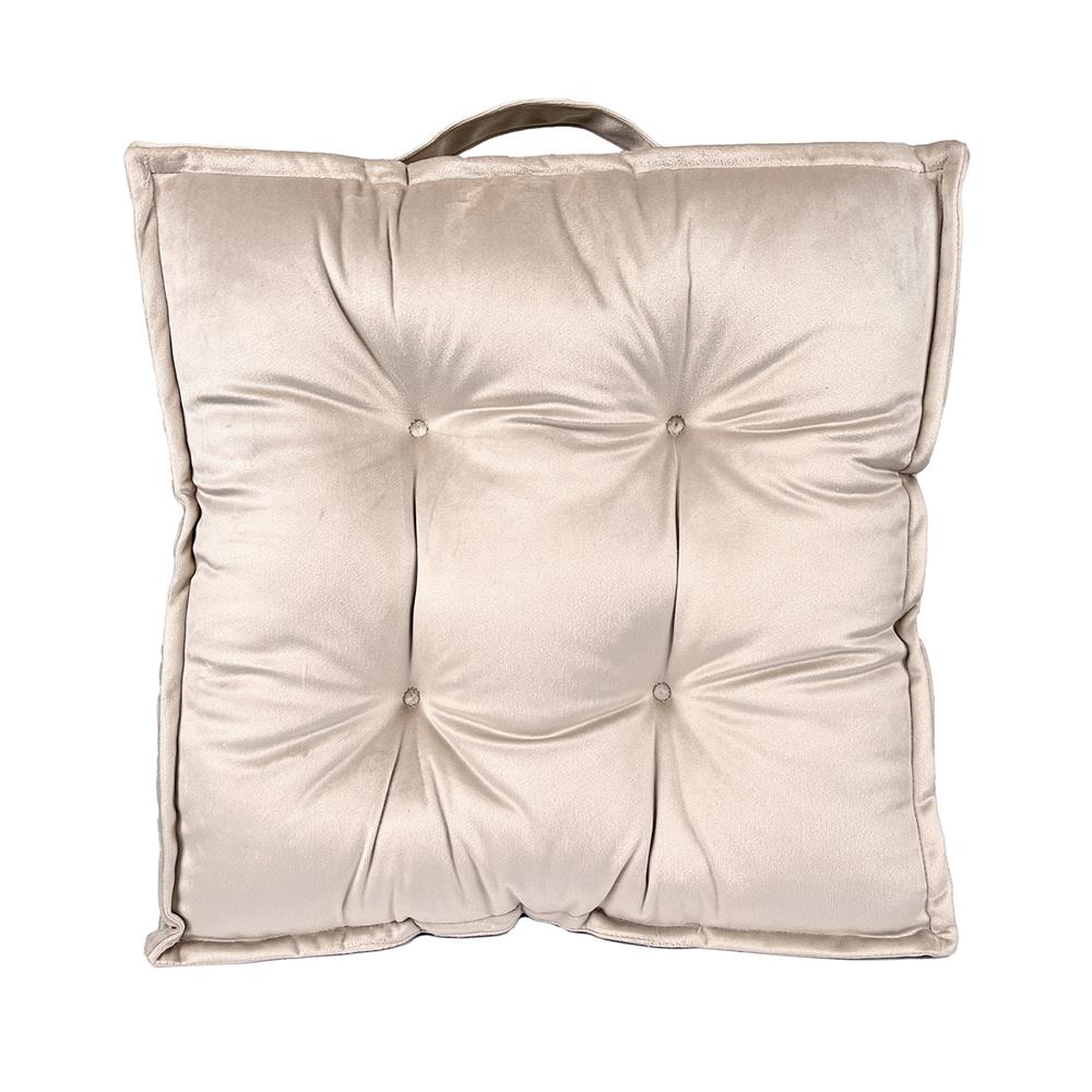 เบาะรองนั่ง HOME LIVING STYLE HOUNDSTOOTH 17X17 นิ้ว สีครีม