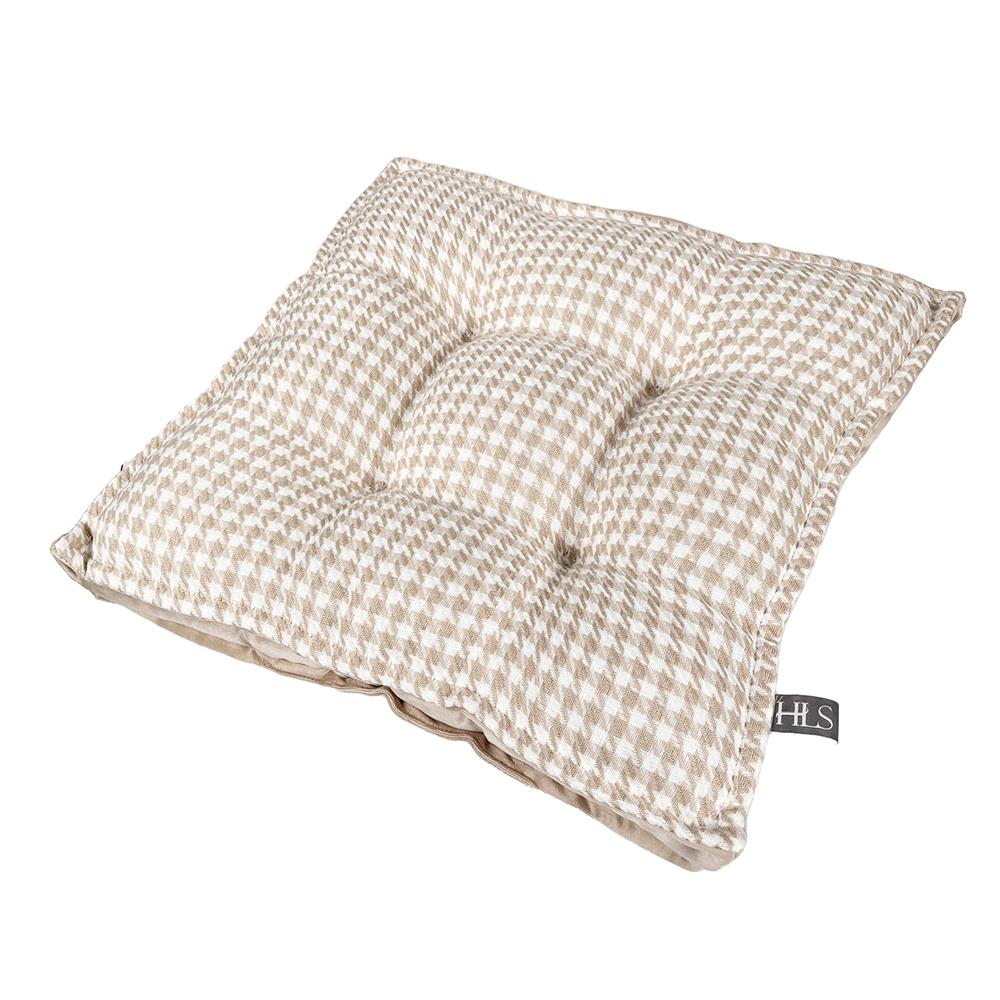 เบาะรองนั่ง HOME LIVING STYLE HOUNDSTOOTH 17X17 นิ้ว สีครีม